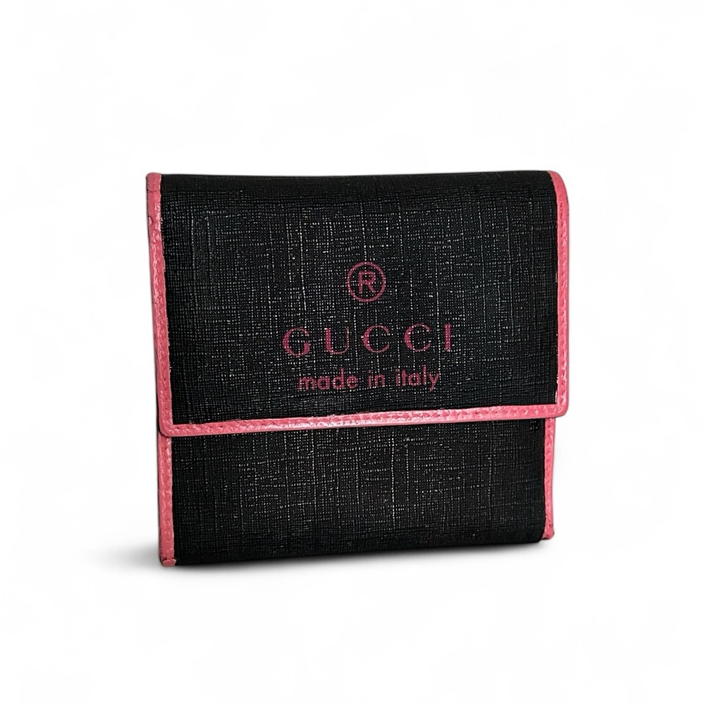 Authentic GUCCI Folding Wallet Pink Boho Designer Luxury RARE